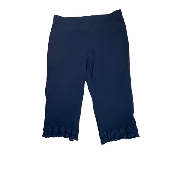 Briggs pull on lace hem stretch capris size 18 Excellent Elastic waist comfy - Picture 1 of 7